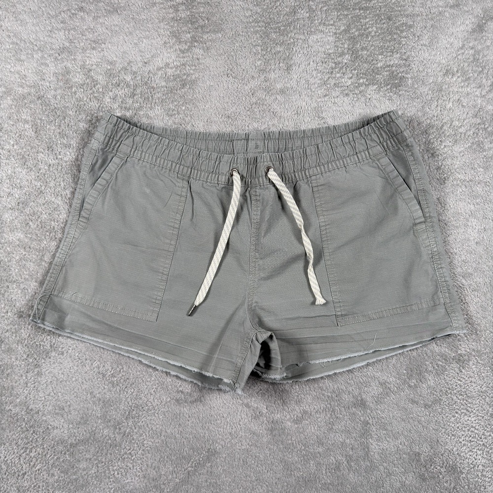Vuori Shorts Womens Medium Gray Green Drawstring Pockets Vintage Ripstop VW385